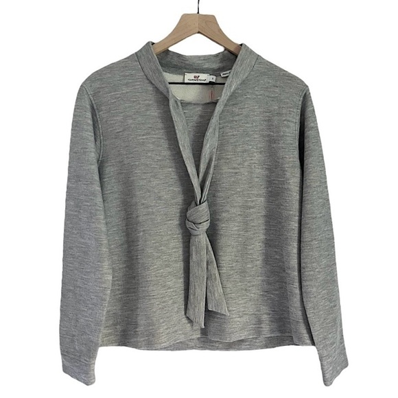 NWT‎ Vineyard Vines Women’s Bow Neck Sweatshirt Grey Heather Size Small - Picture 1 of 8